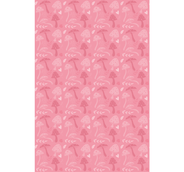 Pink charming mushrooms blind flowers and plants - TenStickers