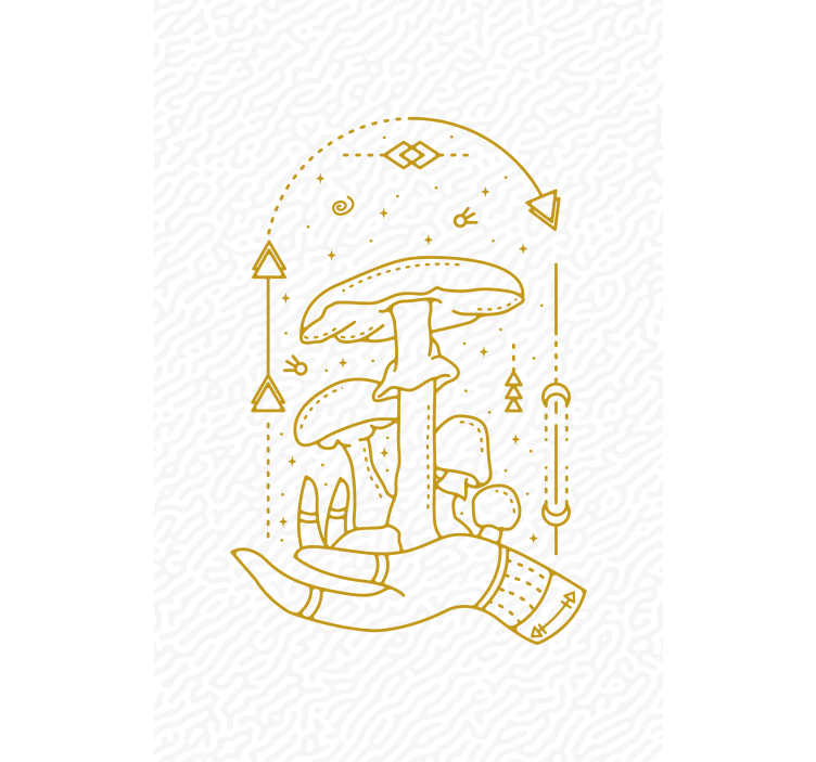 Mushroom Hand Offering blind flowers and plants - TenStickers