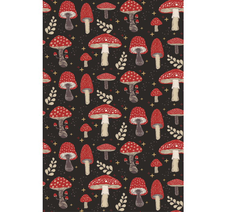 Red mushrooms pattern Kitchen blind - TenStickers