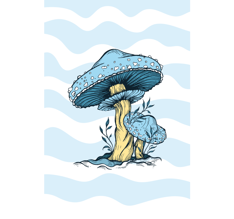 Blue mushrooms blind flowers and plants - TenStickers