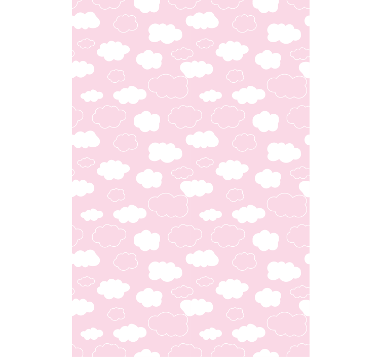 Pink and white solid color Cloud blind - TenStickers