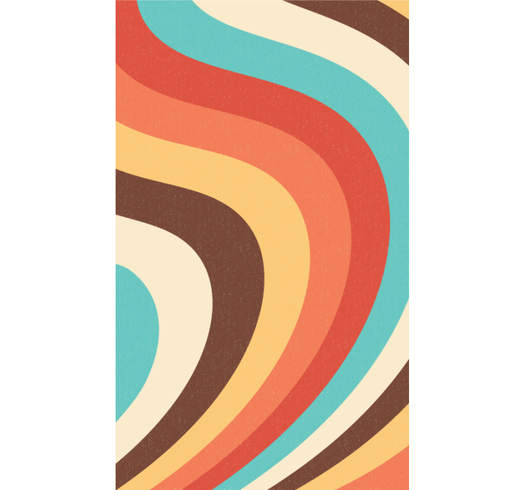 Retro roller blind curved retro waves - TenStickers