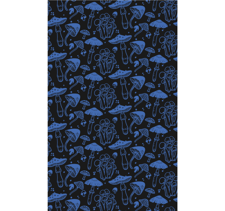Blue mushroom motif blind original - TenStickers