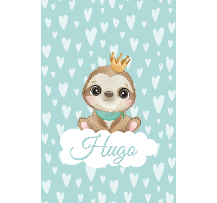 Sloth with crown and name blind children - TenStickers