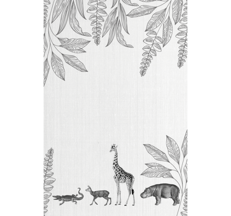 Safari animals and trees border Childrens blind - TenStickers