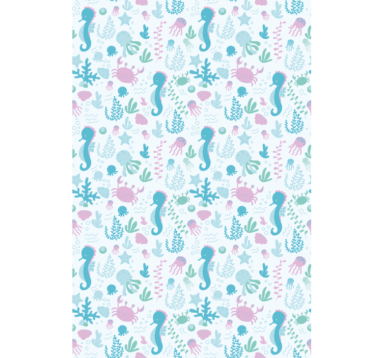 Seahorse pattern bathroom blind - TenStickers