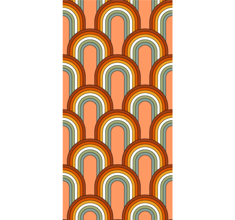 Retro roller blind with retro arch patterns - TenStickers