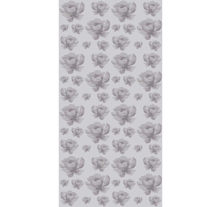 Grey delicate design blind flowers and plants - TenStickers