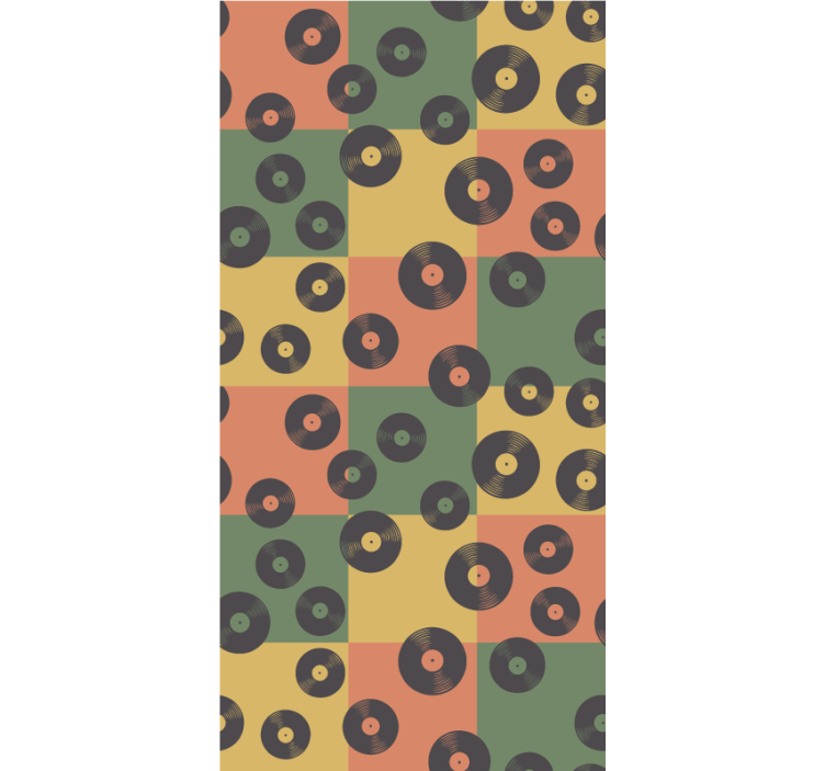 Retro roller blind retro vinyl records - TenStickers