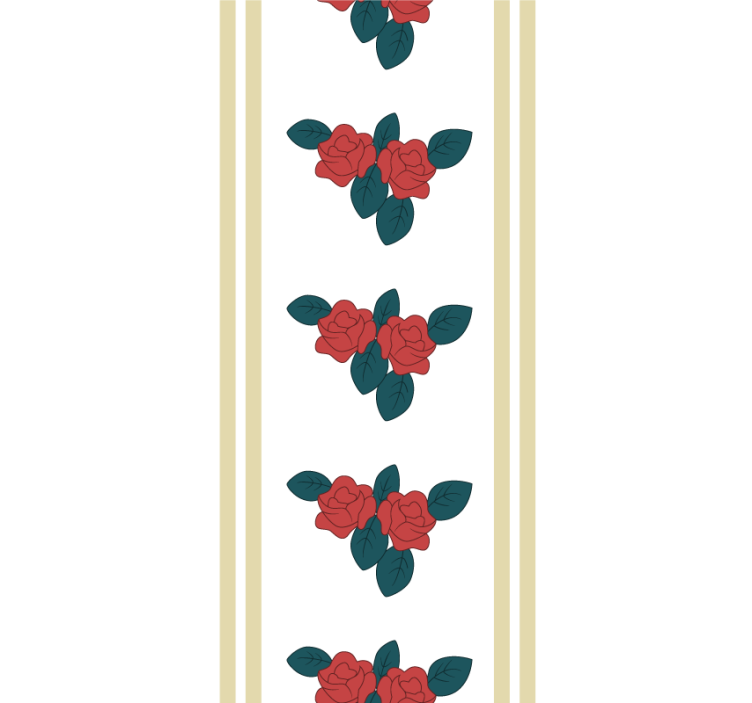 Rose pattern with leaves floral roller blind - TenStickers