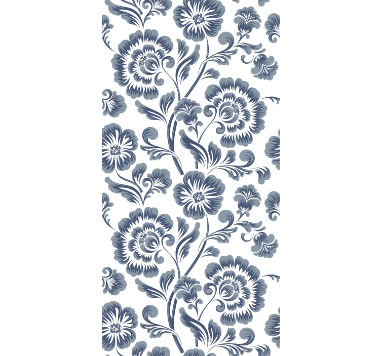 Floral roller blind with elegant gray patterns - TenStickers