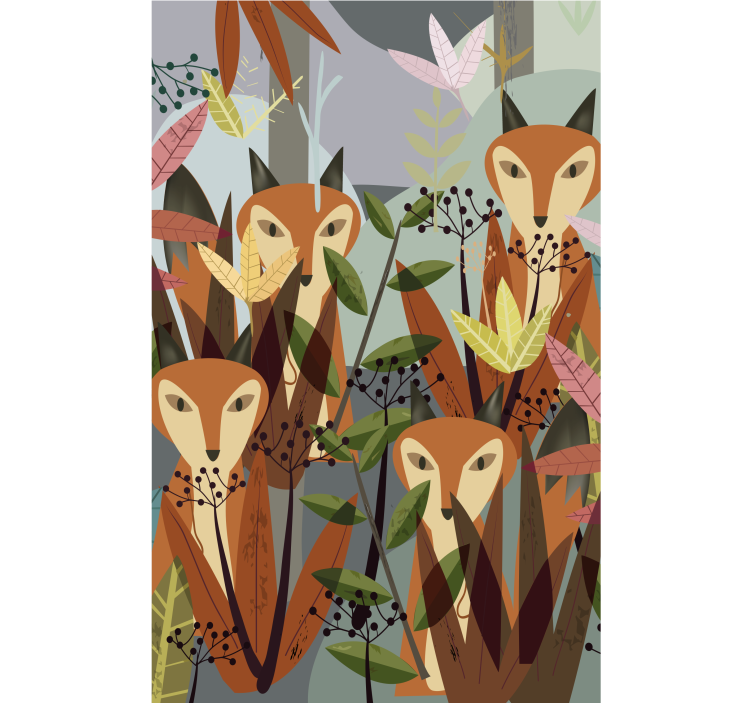 Charming foxes amidst foliage animals blind - TenStickers