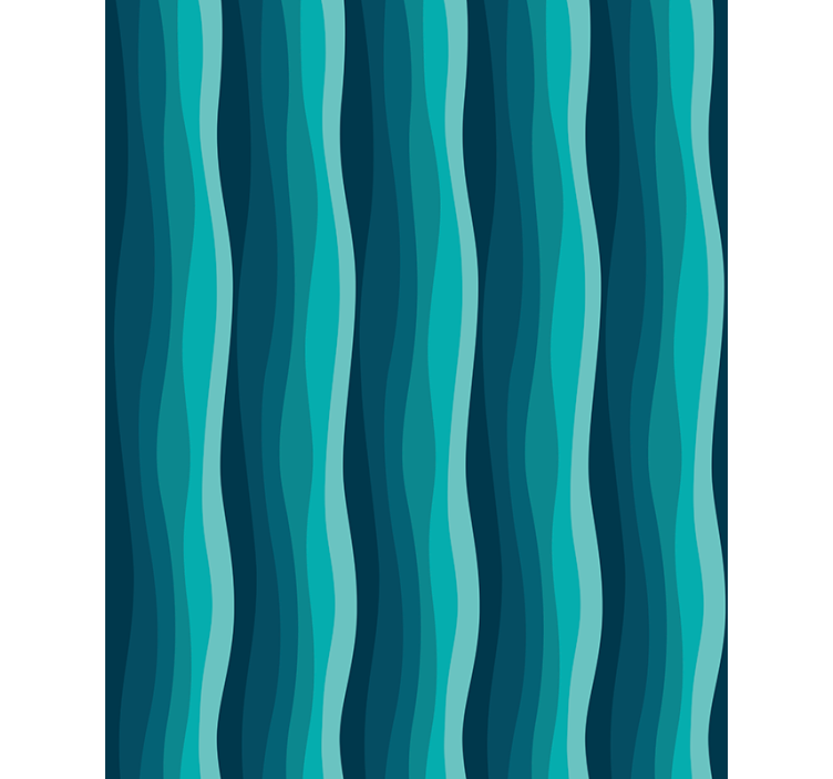 Wavy blue pattern living room blind - TenStickers