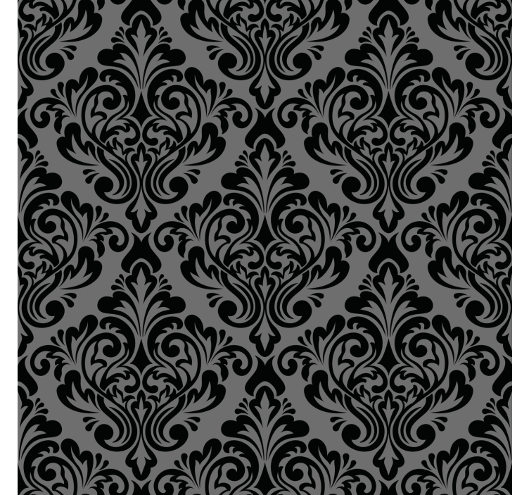 vintage black damask Living room blind - TenStickers