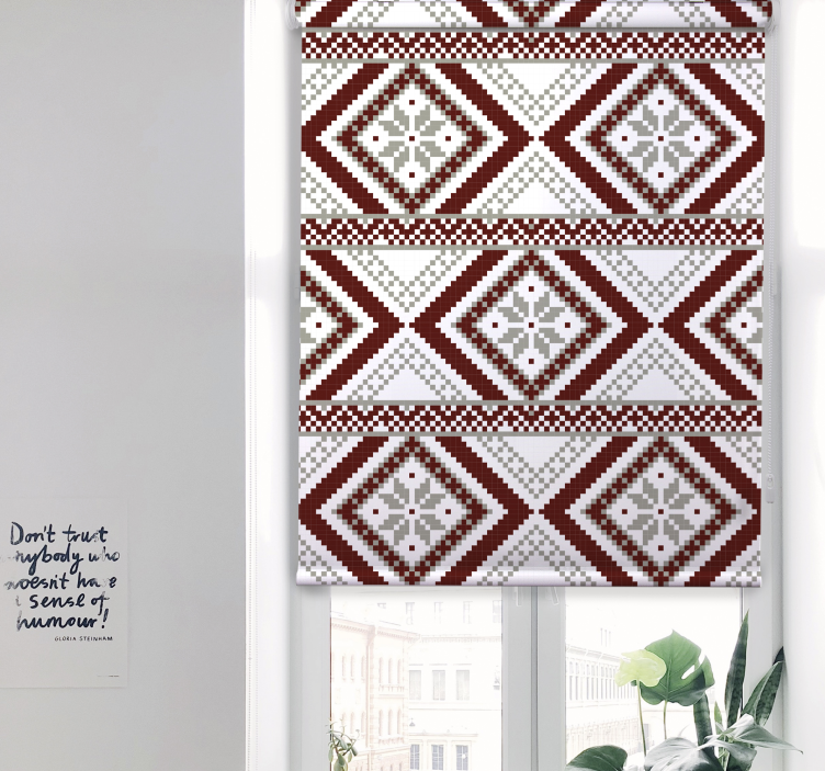Pattern roller blind geometric fabric design - TenStickers