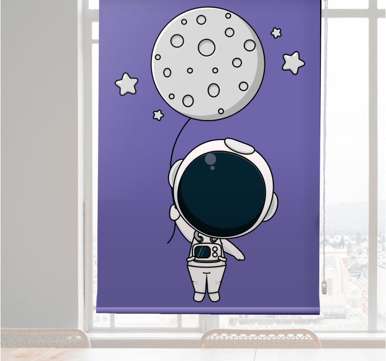 Astronaut holding moon fun blind - TenStickers