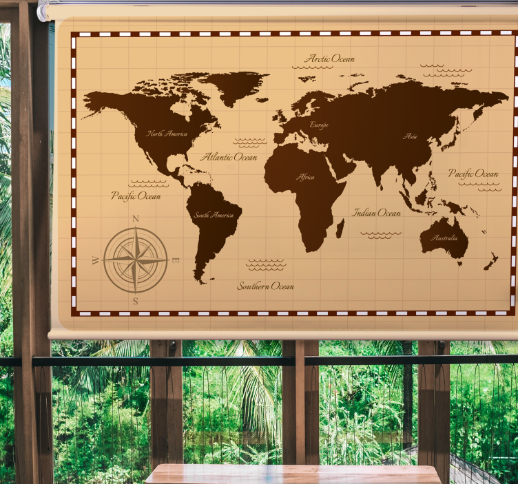 Atlas vintage World map blind - TenStickers