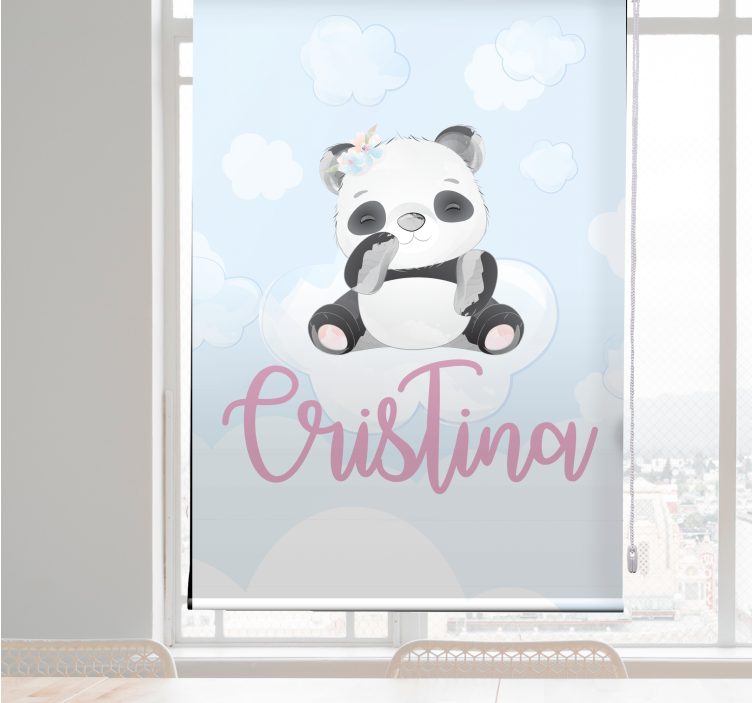 Baby panda sitting with name blind children - TenStickers