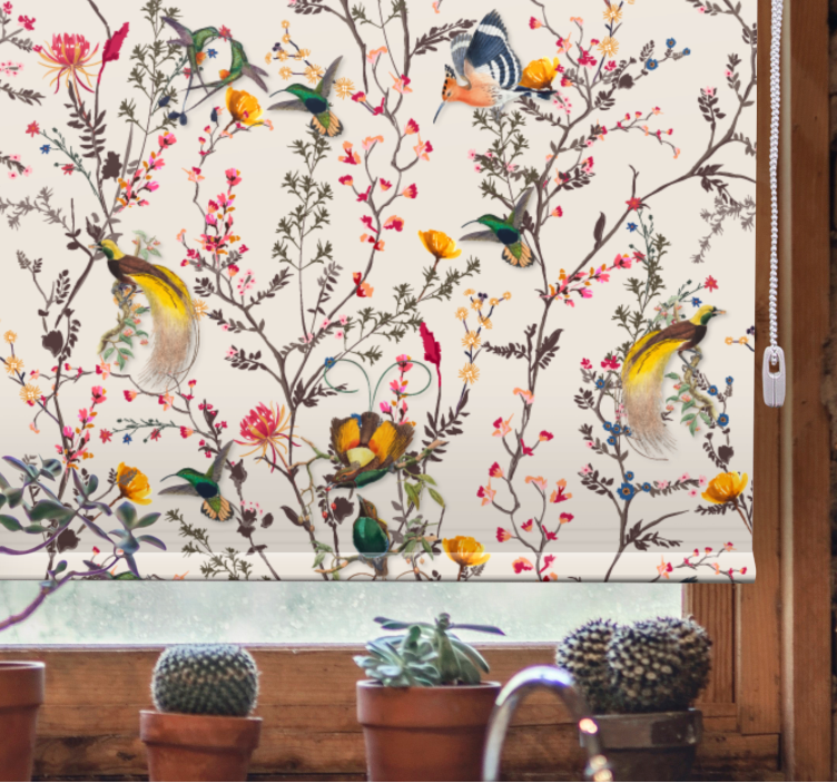 Birds and blooms tree blind - TenStickers
