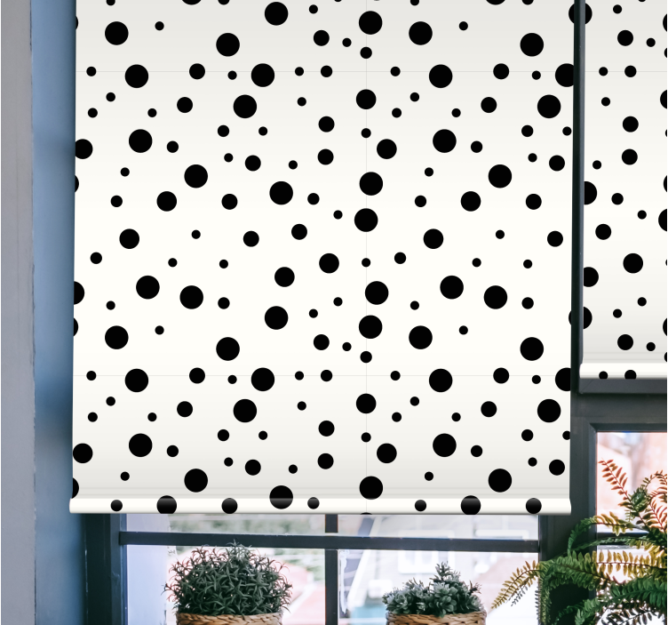 Black polka dots pattern roller blind - TenStickers