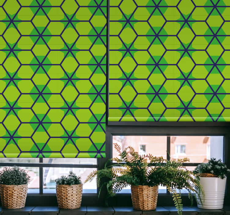 Blind green geometric patterns - TenStickers