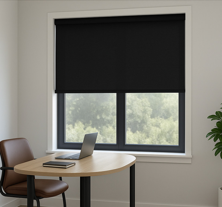 Blind office classic black rollerblind - TenStickers