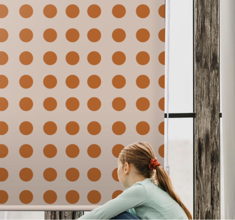 Brown polka dots modern blind - TenStickers