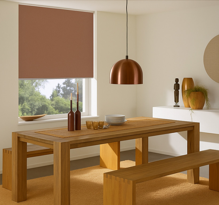 Cool taupe toned  dining room blind - TenStickers