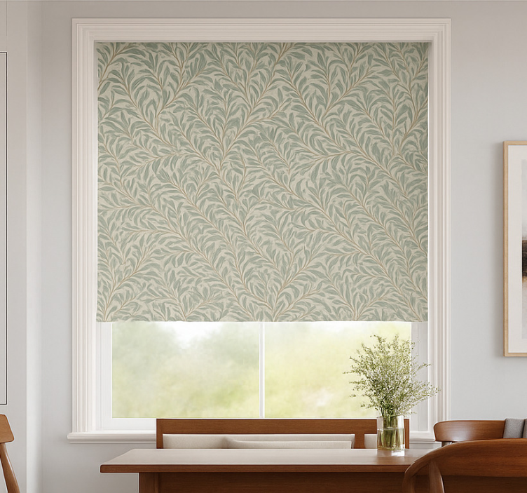 Dining room blind with earthy colored leaves - TenStickers