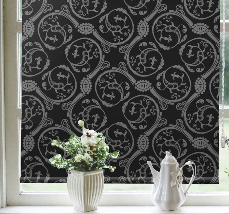 Grey floral motif elegant blind - TenStickers