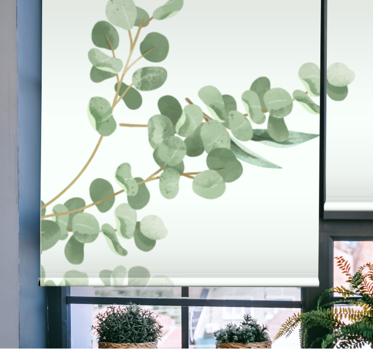 Eucalyptus Branch Design blind flowers and plants - TenStickers