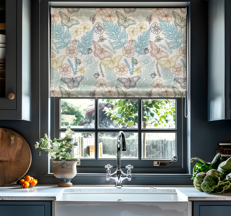 floral butterflies Butterfly blind - TenStickers