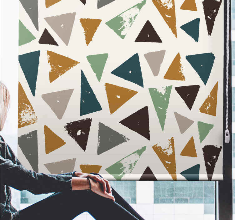 Geometric triangle motif master bedroom shades - TenStickers