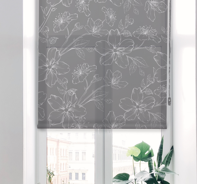grey pattern Flower blind - TenStickers