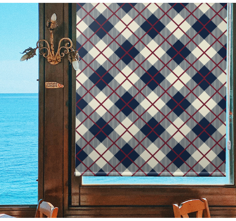Plaid Patterned Fabric modern blind - TenStickers