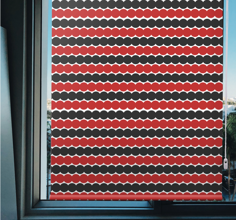 Red and black shapes pattern roller blind - TenStickers