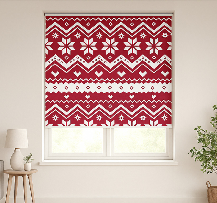 Red and white Christmas living room blind - TenStickers