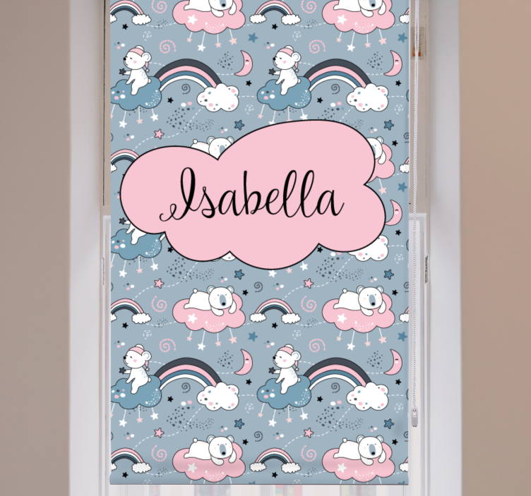 Bear rainbow with name blind children - TenStickers