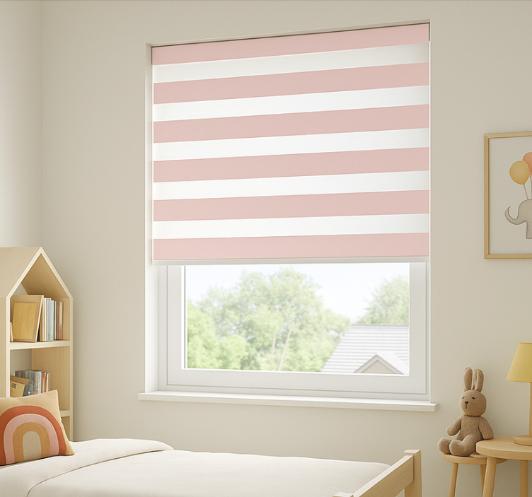 White and pink stripes blind children - TenStickers
