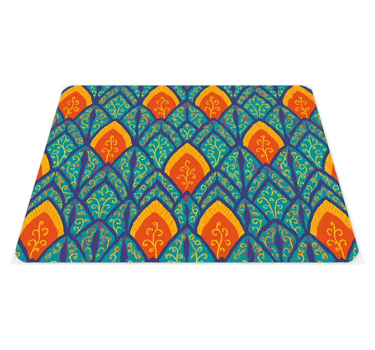 Original placemats colorful indian peacock design - TenStickers