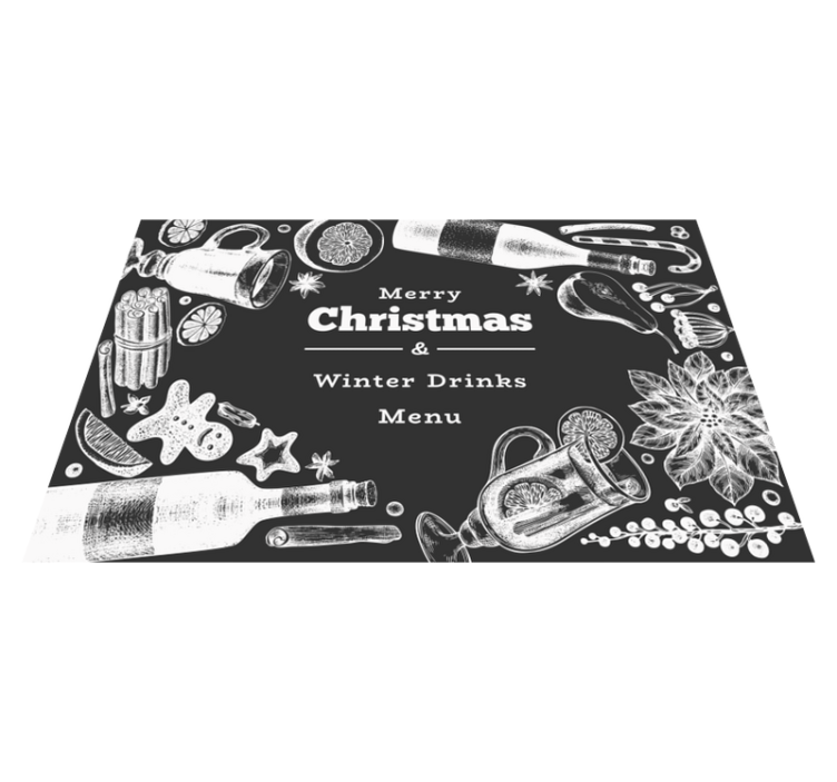 Christmas placemats festive beverage menu - TenStickers