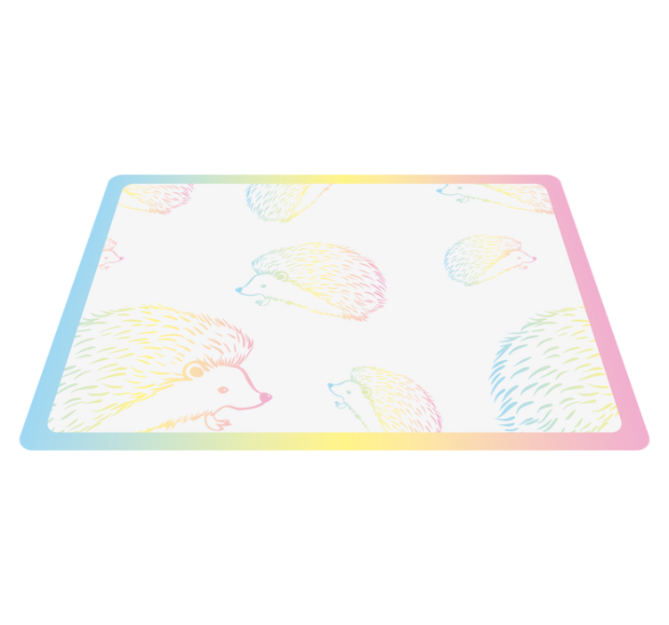 Porcupine drawed in lines hedgehog placemats - TenStickers