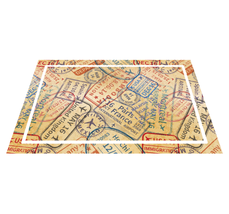 Passport stamp pattern placemats - TenStickers