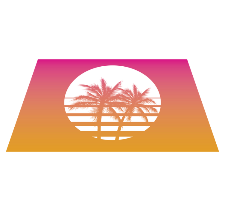 Original placemats palm tree sunset - TenStickers