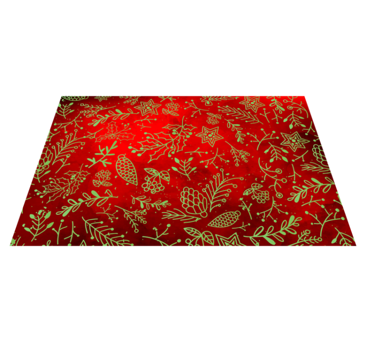 Christmas placemats in festive red floral design - TenStickers