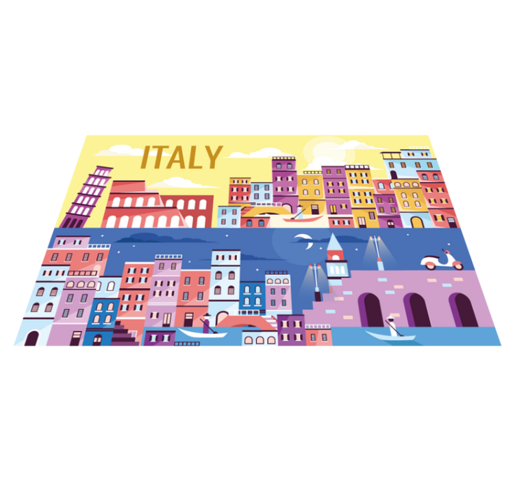 Personalisable placemat vibrant italian cityscape - TenStickers