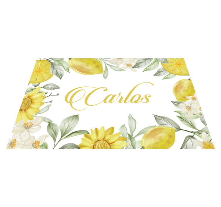 Personalisable placemat lemon floral design - TenStickers