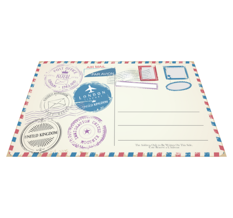 Placemats with quote travel stamp collection - TenStickers