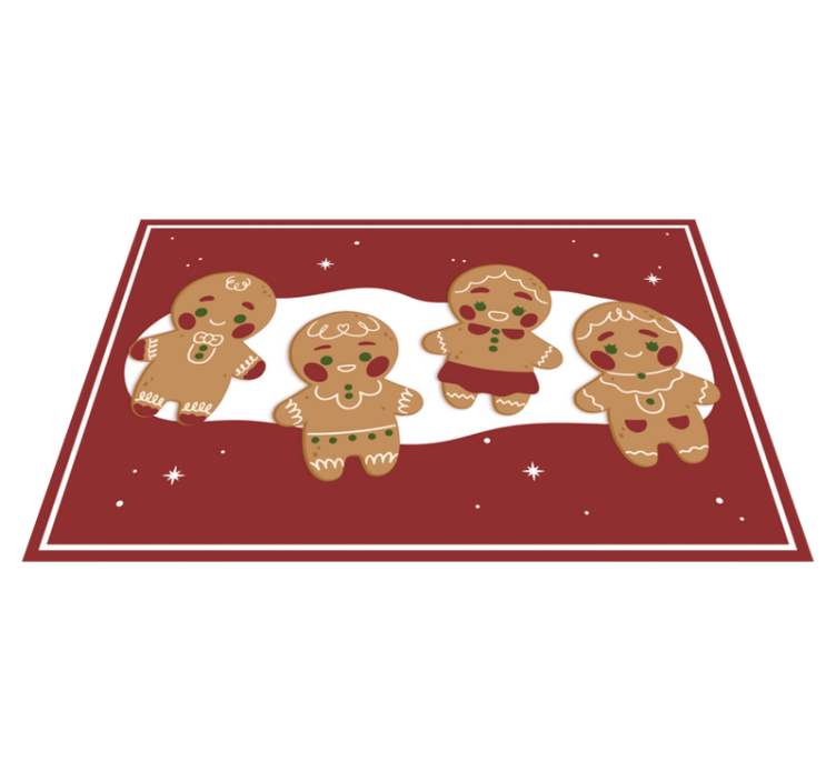 Christmas placemats gingerbread cookie figures - TenStickers