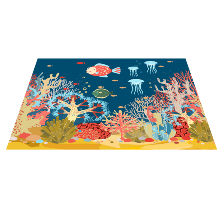 Modern placemats underwater coral scene - TenStickers